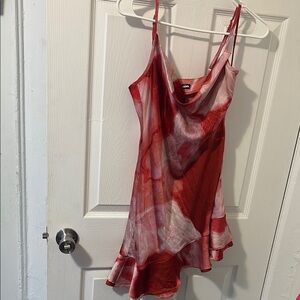 Red and White Sleeveless Dress